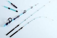 Izzawa Spinning Casting Fishing Rod, Solid Fiberglass, Transparent, 2-Piece, 260g 7 FT