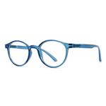 ROSASTELLA Kids Blue Light Blocking Glasses Transparent Clear Frame Anti UV Protection Zero Power Computer Eyewear, Lightweight Stylish Screen Protection Glasses (Navy Blue)