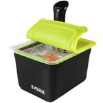 EVERIE Sous Vide Container with Universal Silicone Lid and Sous Vide Rack and Container Sleeve Compatible with Anova All Models, Anova Nano, Instant Pot, Wancle Sous Vide Cooker (KIT-TY-GJ)