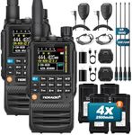 TIDRADIO TD-H3 Ham Multi-Band Radio,Handheld Two Way Radios with USB-C Programming & Charging, Long Range Radios 2500mAh Battery(4 PCS) AirBand &771 Antenna, Frequency Match,DTMF FM AM NOAA VOX SCAN