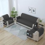 Story@Home Quilted Sofa Cover 5 Seater | Sofa Cover with Pockets | Microfiber Sofa Cover | 3+1+1 Seater Sofa Cover with Pockets | Make Your Own Set Stylish Aesthetic Home Furnishing | Grey
