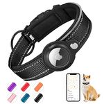 Hanbramo AirTag Dog Collar, [Black- Size S] Reflective Apple Airtag Dog Collar, Thick Air Tag Dog Collar, Integrated AirTag Dog Collar Holder for Small Medium Large Dogs,S (Neck 12-15'')