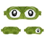 ACWOO Sleep Eye Mask, 3D Frog Eye Mask Fluff Face Sleeping Funny Novelty Cartoon Frog Eye Cover, Cartoon Green Frog Wacky Eye Mask, Funny Eye Blinder As Gift for Kids, Men, Women, Sleeping, Travel