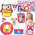 hahaland Sewing Kit for Kids Arts and Crafts Kids Sewing Kits Age 5-8, 8 Easy DIY Projects of Stuffed Animal Dolls Plush Pillow Craft Toys for Ages 5-7, Girl Birthday Gift Girls Gift