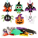 DKINY 12 Pack DIY Halloween Craft for Kids, Halloween Foam Stickers Kits with Bat Ghost Spider Pumpkin Pattern, Halloween Arts and Crafts for Boys Girls Children's Gifts Halloween Party Activities