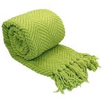 Home Soft Things Knitted Tweed Throw Blanket, 50 in x 60 in, Citron