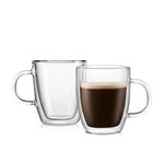 Bodum Bistro 2-Piece Double Wall Mug, 10-Ounce, Clear