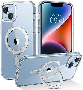 14 Magnetic Case, 13 Case Compatible with MagSafe, GaoBao Clear Invisible Ring Kickstand Holder Military Grade Hard Protective Phone Cover Cases for 14/13 6.1'', Transparent