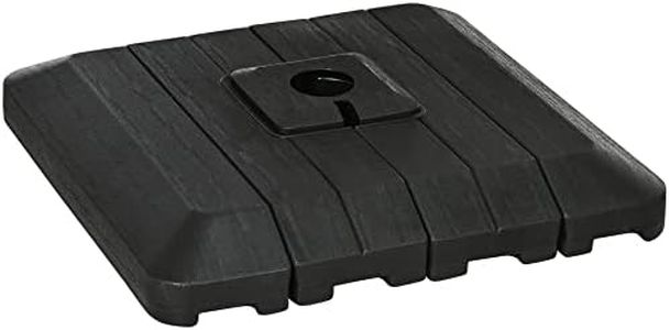 Outsunny Pesos de Base de Sombrilla en Voladizo de 4 Piezas Soporte de Parasol de Patio Rellenable de Agua de 100 kg o Arena de 135 kg para Base Cruzada 98x98x18,5 cm Negro