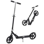 HOMCOM Kids Scooter Teenager Kick Scooter Foldable 4 Levels Adjustable Height with Rear Fender Brake for 7-14 Years