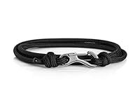 Black & Silver Carabiner Climbing Bracelet, Made from Stainless Steel and Paracord, Adjustable, Handmade in The UK