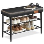 VASAGLE EKHO Collection - Shoe Bench, Storage Bench, Shoe Rack Bench Entryway, Ink Black ULSB054B01