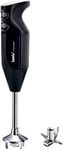 Bamix ONE Black Hand Held Stick Blender with multi-purpose stainless steel blade 160 Watts 2 Speeds, Made in Switzerland Hand Held Food Processor Heavy Duty AC Balanced Motor Smooth Quiet Operation