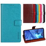 BeyondTop Case for Oppo A16S PU Leather Wallet Flip has Kickstand function and Card Slots with Magnetic Buckle Phone Cover for Oppo A16S-Blue