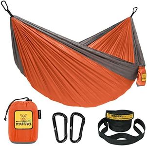 Wise Owl Outfitters Hammock for Camping Single & Double Hammocks Gear for The Outdoors Backpacking Survival or Travel - Portable Lightweight Parachute Nylon SO Orange & Grey