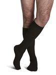 Sigvaris 186CC99 Casual Cotton 15-20mmHg Closed Toe Men's Knee High Sock Size: C (11.5-14), Color: Black 99