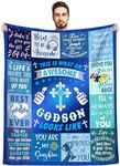 Ownxhbc Godson Gifts from Godmother Godfather, Godson Birthday Gifts Blanket 60"x50", Graduation Wedding Gifts Ideas for Godson, Baptism Gifts for Boys, to My Godson Gifts, Best Godson Ever Gifts