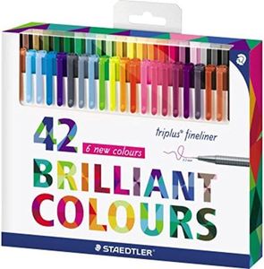 Staedtler Fineline Pen Triplus, 42 Assorted, Brilliant Colours, Set of 42, (334 C42)