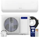 DELLA Motto Series Mini Split AC 12000 BTU Works with Alexa and Wifi, 17 SEER2 Cools Up to 550 Sq.Ft,208-230V, Air Conditioner & Heater with 1 Ton Pre-Charged Heat Pump (R32 Refrigerant)