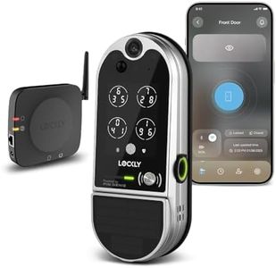 Lockly Vision Elite Video Smart Lock with Camera, Smart Wi-Fi Deadbolt for Front Door, PIN Genie® Keypad, Fingerprint Door Lock, Motion Sensor, App Remote Control, 2 Way Audio Doorbell, No Monthly Fee