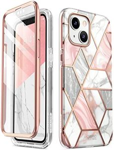 i-Blason Cosmo Series for iPhone 14 Plus Case 6.7 inch (2022 Release), Slim Full-Body Stylish Protective Case with Built-in Screen Protector (Marble)