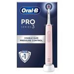 Oral-B Pro 3 Electric Toothbrushes For Adults, 1 3D White Toothbrush Head, 3 Modes with Teeth Whitening, 2 Pin UK Plug, 3000, Pink