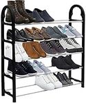 KEPLIN 5 Tier Shoe Rack Organiser - Quick Assembly No Tools Required, Holds up to 15-20 pairs, Space-Saving Racks for Shoes, (L) 71cm x (W) 18cm x (H) 76cm (Black)