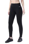 TRASA Active Yoga Pants for Womens Gym High Rise with 3 Pockets, Tummy Control, Workout Pants 4 Way Stretch Yoga Leggings - Black, Size - Small
