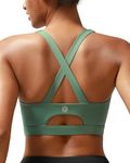 RUNNING GIRL High Impact Sports Bra for Women,Running Sports Bras for Women High Support Yoga Bra with Molded Cups(3027_Green_XXL)