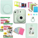 Fujifilm Instant Camera Bundle with Mini 12 Mint Green Camera, 40 Shot Film, Case, Album, Stickers, Filters and Accessories