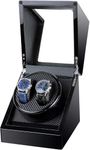 Kalawen Watch Winder for Rolex, Automatic Watch Winder Box, Double Watch Winder with Japanese Quiet Motor Battery Powered or AC Adapter Black, Black, Black
