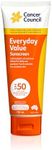 Cancer Council Everyday Value SP50+ Cancer Council Sunscreen Lotion 110ml - Water-Resistant, Non-Greasy Formula with Aloe Vera & Vitamin E, Suitable for Sensitive Skin, Supports Cancer Research