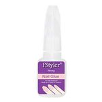 FStyler Nail Glue With Brush Cap & Super Strong Instant Adhesive For Professional Nail Art Extension (10Gm)