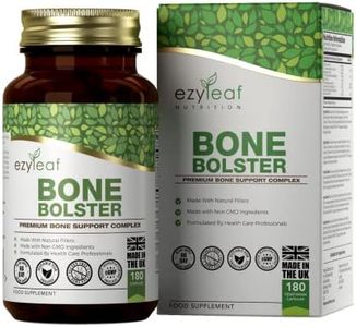 Ezyleaf Supplement Os | Calcium Magnesium Zinc Vitamine D3 Bore Vitamine K2 MK7 | 180 Capsules Bone Bolster pour la Sante des Os au Citrate de Calcium | Sans gluten Sans OGM Certifié ISO au RU