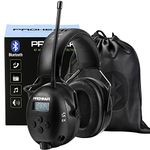 (Upgraded) PROHEAR 033 Bluetooth 5.0 Headphones with FM/AM Radio, with Rechargeable 2000 mAH Battery Hearing Protection Safety Earmuffs for Mowing Lawn Work-Black