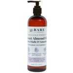 Bare Botanics Pure Sweet Almond Oil 473ml | 100% Pure & Cold Pressed Sweet Almond Oil for Hair & Dry Skin Moisturizer | Vegan Cruelty-Free and GMO-Free