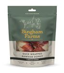 Bingham Farms Duck Wrapped Rawhide Donut Dog Treat - Dental Chew, Nutritious, Natural Flavour, High Protein - 75 g