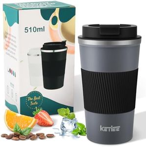 KETIEE Travel Coffee Mug Spill Proof 17oz, Insulated Coffee Mug to Go, Coffee Tumbler, Reusable Coffee Cups with Seal Lid, Vacuum Stainless Steel Coffee Travel Mugs for Hot/Ice Coffee Tea