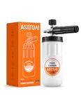 AstroAI Wide Neck Foam Cannon, with 1/4 Inch Quick Connector Plug to Pressure Washer, 1.0mm Orifice,1 Liter Capacity, Orange Lable