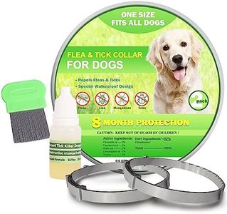 Flea Collar for Dogs 2 Pack, Electronics Dog Flea Collar 8 Months Protection, Flea and Tick Collar for Dogs, Flea Prevention for Dogs with Comb and Prevention Treatment Drop