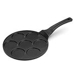 Navaris Pancake Frying Pan - 27cm Non-Stick Frying Pan with Section Dimples for Cooking Eggs, Scotch Pancakes, Drop Scones, Mini Omelettes