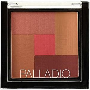 Palladio 2-In-1 Mosaic Blush and Bronzer, Silky Smooth Face Makeup Pressed Powder, Five Color Hues from Shimmering Pinks to Golden Browns, Rich Pigmented Shades, Flawless Finish, Pink Truffle, 0.3 Oz
