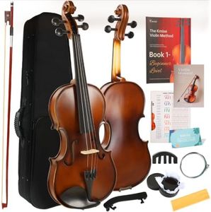 Kmise Teacher Approved 4/4 Full Size Violin Starter Kit for Adults Beginners Students, Tough Jujube Wood Acoustic Violins, Fiddle Bundle with Case, Bow, Rosin, Strings, Shoulder Rest & Guide