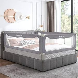 HOMEAL Bed Rail for Toddlers, Bed Rail with U-Shape Base, Baby Bed Rail Guard, Toddler Bed Rail for Queen, King, Twin Bed Mattress(Grey,78.7in)