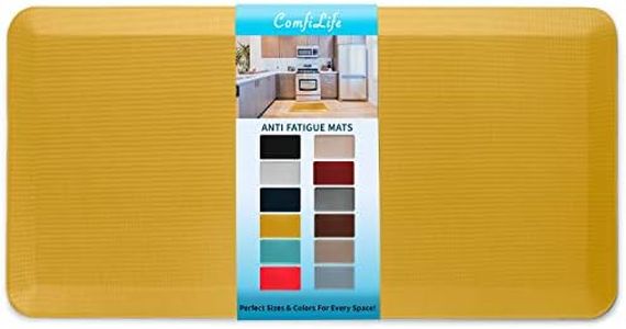 ComfiLife Anti Fatigue Floor Mat – 3/4 Inch Thick Perfect Kitchen Mat, Standing Desk Mat – Comfort at Home, Office, Garage – Durable – Stain Resistant – Non-Slip Bottom (24" x 70", Mustard)