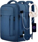 AREYTECO Large Travel Backpack for Men, 50L Carry On Backpack Flight Approved, Expandable Laptop Bag Water Resistant Overnight Weekender Luggage Gym Daypack Traveling Backpack, Traveler Gifts, Blue