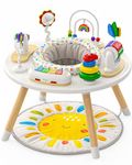 Move2Play 4-in-1 Baby Activity Center | Montessori-Inspired Design | 8 Interactive Toys | Tummy Time, Exersaucer, Jumper & Toddler Table | Baby Essential (Sun)
