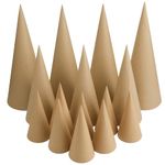 Ceenna 24 Pcs Paper Mache Cones Open Bottom Cardboard Craft Cones for Christmas Tree DIY Gnomes Ornament Multiple Sizes Cone Tree Decorations DIY Art Crafts 13.8x5, 9.8x3.9, 5.9x2.75 Inch