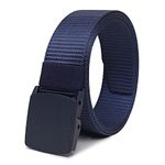 LOOPA Breathable Webbing Nylon Military Style Tactical Canvas Men Women Waist Belt with Heavy-Duty Quick-Release Metal Buckle (Free Size, blue)