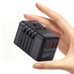 X-STAR Upgrade Automatic Conversion 220V to 110V Universal Travel Adapter & Voltage Converter to Europe,for Hair Dryer 5in1 International Power Adapter Plug Combo,CA US to EU UK AU Over 200 Countries